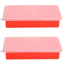2 Forma Gelo Silicone Flexivel Com Tampa 15 Cubos Sem BPA