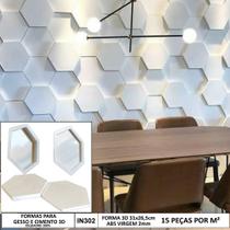 2 Forma Gesso 3d Hexagonal 31x26,5 Abs 2mm Molde Para Gesso/cimento