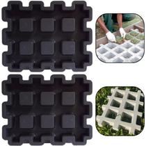 2 Forma Matriz p Bloco Concreto Pisograma Concregrama 43x33x7 Exterior Garagem Decorativo Resistente Economico Facil Uso