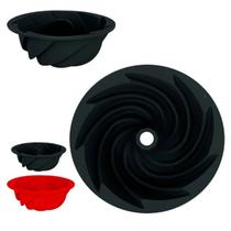 2 Forma Silicone Espiral Bolo Pudim 16cm Antiaderente Flexível