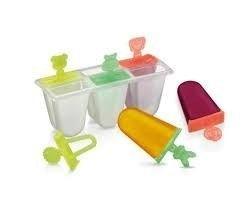 2 Forma Sorvete Caseiro Plástico Modelo Bicholé Divertida Branco