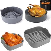 2 Formas Cozimento Silicone Fritadeira Air Fryer Com Alça