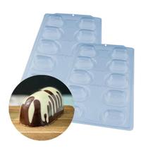 2 Formas Mini Trufa Alongada BWB Com 3 Partes Para Chocolate Bombom Gourmet