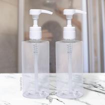 2 Frasco Porta Shampoo Cond Sabonete Liq Válvula Pump 500ml - Idealiza