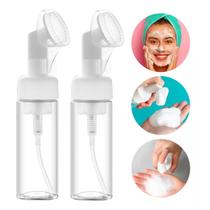 2 Frasco Pump 180ml Espuma Limpeza Facial Skin Care Silicone