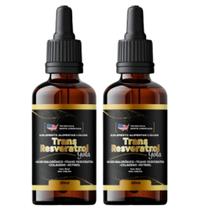2 Frascos - Trans Resveratrol Americano + Ácido Hialurônico + Verisol