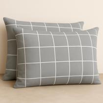 2 Fronhas Avulsas Para Travesseiro Malha Estampada 100% Algodão Toque Macio Com Zíper-COZZILAR