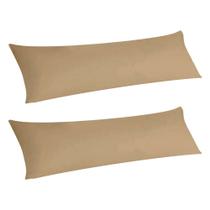 2 Fronhas Capas Travesseiros Xuxão Algodão Bege 1,30x0,40