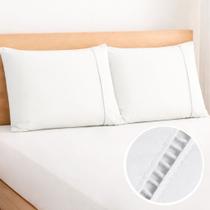 2 Fronhas com Ponto Palito 70cm x 50cm Percal 180 Fios