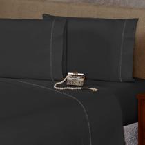 2 Fronhas com Ponto Palito 90cmx50cm Percal Flex 400 Fios Toque Acetinado