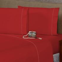 2 Fronhas com Ponto Palito 90cmx50cm Percal Flex 400 Fios Toque Acetinado