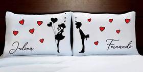 2 Fronhas De Travesseiro Para Casal / Namorados - Com Nome 2 Fronhas De Travesseiro Para Casal / Namorados - Com Nome
