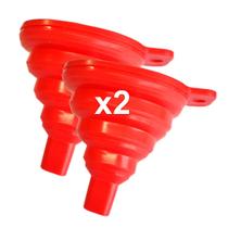2 Funil Retrátil Dobrável Flexível 8x9cm Silicone Cozinha