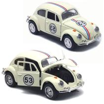 2 Fuscas Corrida Herbie Ferro 1:32 Fricção Abre Capô Portas