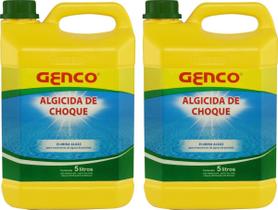 2 Galão Algicida De Choque 5 Litros Genco Limpeza Agua Verde 2 Galão Algicida De Choque 5 Litros Genco Limpeza Agua Verde