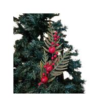 2 Galho Natalino Folhagem Bolas Craqueladas Vermelho 66Cm 2 Galho Natalino Folhagem Bolas Craqueladas Vermelho 66Cm