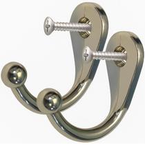 2 Ganchos Cromado Cabide Parede Toalha Vertical 2 Parafusos