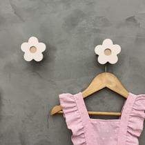 2 Ganchos de parede infantil decoração boho flor rosa 2FlMk6