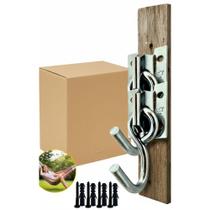 2 Ganchos P/ Rede 250kg Aço Inox Parede Prata Instalação Ráp