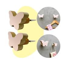 2 Ganchos parede borboleta infantil decoração baby 2Bobb15c