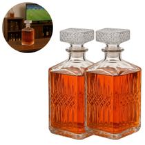 2 Garrafas de Vidro 500ml com Tampa Luxo Cristal Bar Whisky 2 Garrafas de Vidro 500ml com Tampa Luxo Cristal Bar Whisky