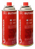 2 Gás Butano Maçarico Fogareiro Camping 220g Rothenberger