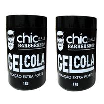 2 Géis Cola Fixação Extra Forte Profissional Chic Hair 1KG 2 Géis Cola Fixação Extra Forte Profissional Chic Hair 1KG