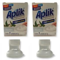 2 Gel Desodorizador Adesivo Perfumado com Aplicador Vaso até 150 Descargas 7g Marca Aplik - Envio Já