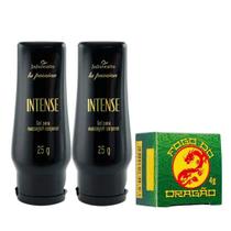 2 Gel Intense Lubrificante Sensual + Pomada Fogo do Dragão Efeito Vibrante