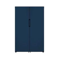 2 Geladeira Samsung Bespoke 1 porta 315L Side By Side Azul Marinho