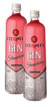 2 Gin Eternity Strawberry Sabor Morango Doce Garrafa 900Ml