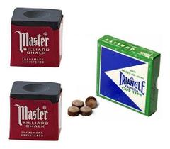 2 Giz Preto Master + 4 Sola Triangle Taco Sinuca Original