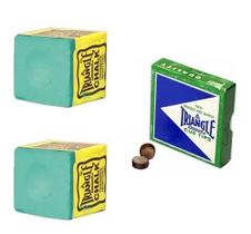 2 Giz Verde Triângle + 2 Sola Triângle Taco Sinuca Bilhar