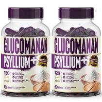 2 Gluco ma nnan Psy llium 120 Cápsulas 500mg Premium