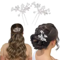 2 Grampos Grinalda Acessório Presilha Cabelo De Noiva A94