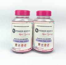 2 Gummy Hair Morango 60 Gomas Suplemento vitamínico para Cabelo Pele e Unhas com colágeno - Power Body-K