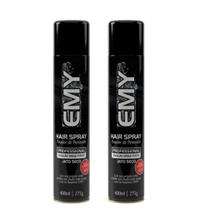 2 Hair Spray Fixador de Penteado Fixação Mega Forte EMY 400ml