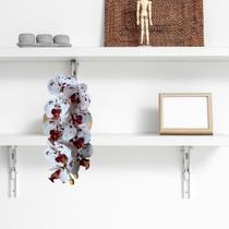 2 Hastes de Orquídea Artificial Branca com detalhes vinho premium decoração de vasos e arranjos - DE1424 2 Hastes de Orquídea Artificial Branca com detalhes vinho premium decoração de vasos e arranjos - DE1424