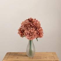 2 Hastes flor dálias 36cm linha luxo aparência real flor artificial p/ decoração arranjos e enfeites