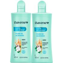 2 Hidratante Corporal Leite Aveia Flor Algodão 400ml Davene