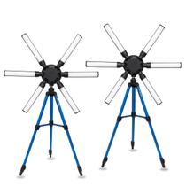 2 Iluminador Ring Light Tubular 120W+2Tripé Regulável Nível