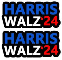 2 Ímãs de Vinil Refletivo Harris Walz 2024 (3x7 Polegadas)