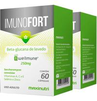 2 Imunofort Wellmune + Vitaminas Minerais 60 Cáps Maxinutri