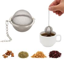 2 Infusores Cha Coador Inox Difusor Peneira Corrente Bolinha