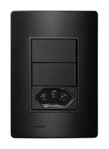 2 Int. Simples + 1 Tom. 2P+T 10A 250V Carbono - Revitá 5TA9 9452CA - SIEMENS 2 Int. Simples + 1 Tom. 2P+T 10A 250V Carbono - Revitá 5TA9 9452CA - SIEMENS