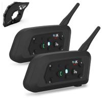 2 Intercomunicadores V6 Pro Bluetooth + Controle P/ Capacete 2 Intercomunicadores V6 Pro Bluetooth + Controle P/ Capacete