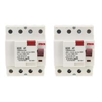 2 Interruptor 4 Polos Steck 100A Diferencial SDR4100003