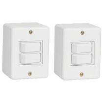 2 Interruptor Paralelo Duplo Sobrepor 6A Sistema X Canaleta