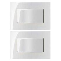 2 Interruptor Simples 10A Embutir Móvel Painel Madeira Branco