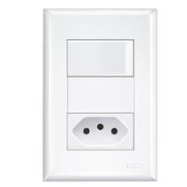 2 Interruptores Simples +1 Tomada 2P+T 10A 250 Volts - 2921 - FAME